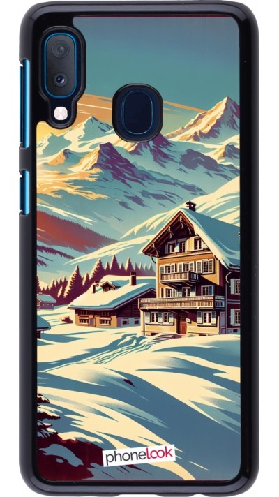 Samsung Galaxy A20e Case Hülle - Chalet Berg verschneit