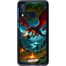 Samsung Galaxy A20e Case Hülle - Drache Fliegend Wald Schatz