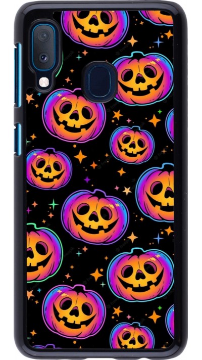 Samsung Galaxy A20e Case Hülle - Halloween 2024 rainbow pumpkins