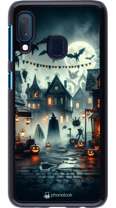 Samsung Galaxy A20e Case Hülle - Halloween Spukstadt