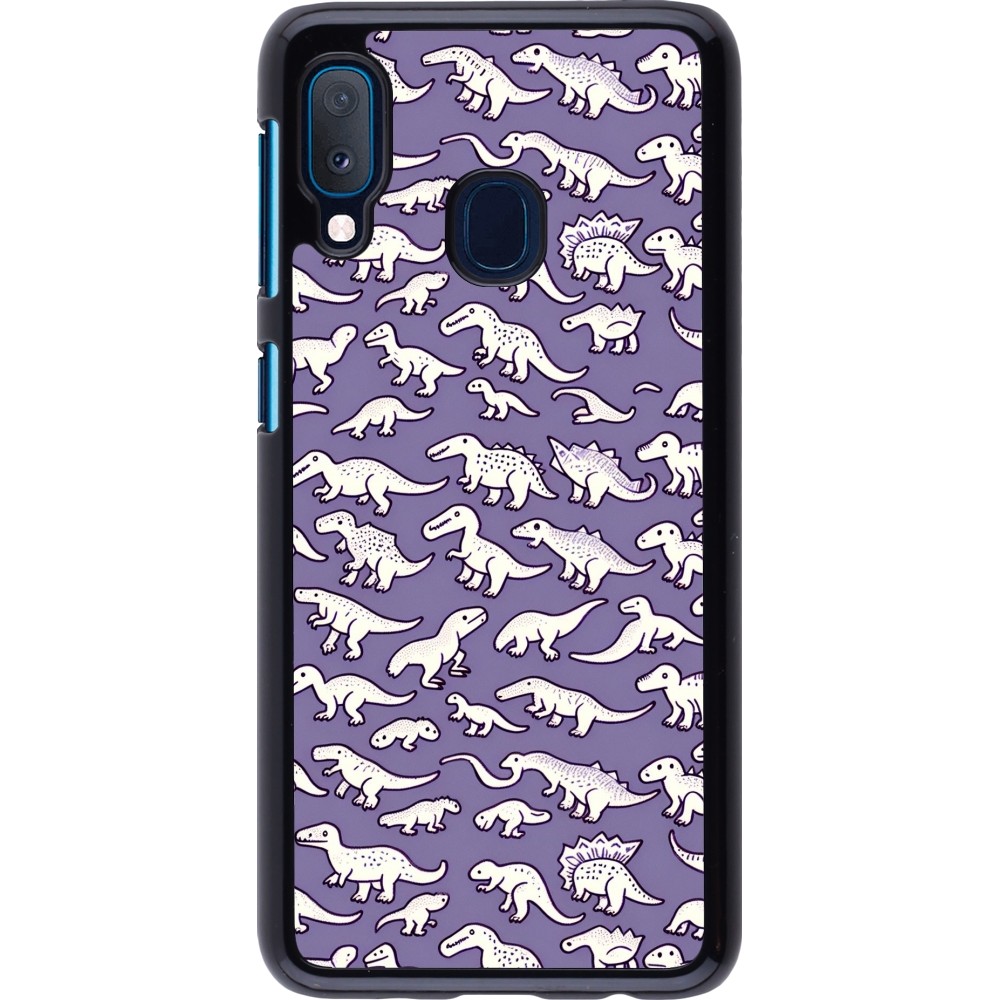 Samsung Galaxy A20e Case Hülle - Mini-Dino-Muster violett