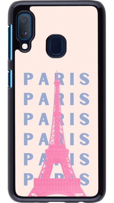 Samsung Galaxy A20e Case Hülle - Paris Pink Print