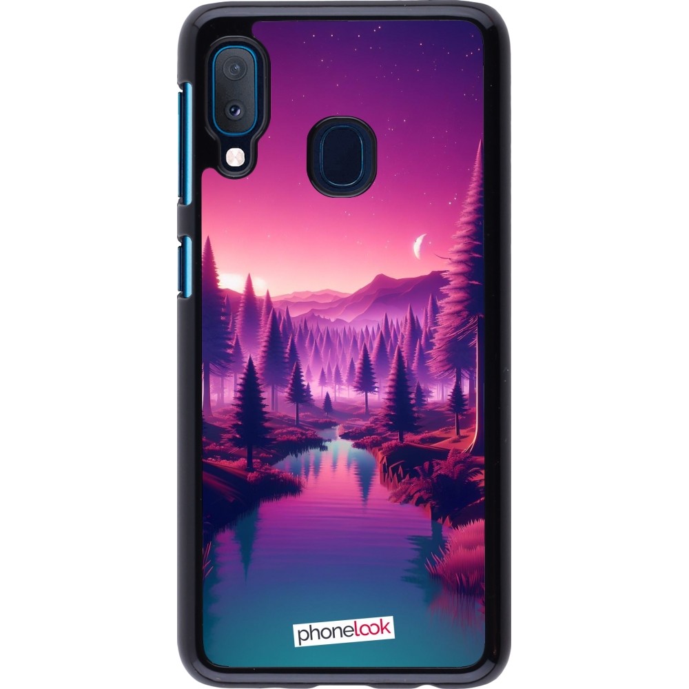 Samsung Galaxy A20e Case Hülle - Lila-rosa Landschaft