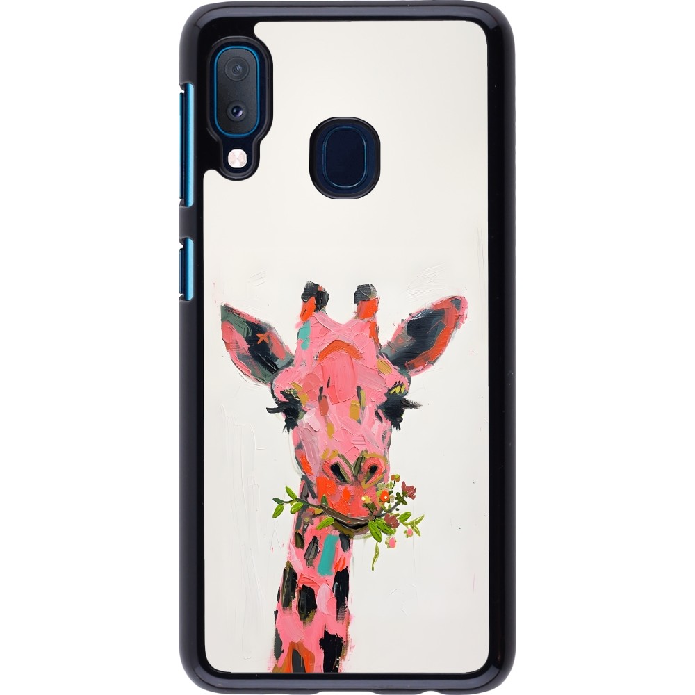 Samsung Galaxy A20e Case Hülle - Pink Girafe Paint