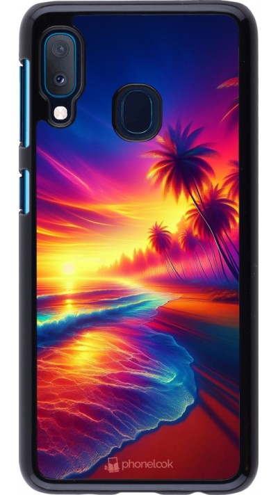 Samsung Galaxy A20e Case Hülle - Strand Sonnenuntergang auffällig