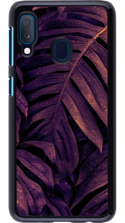 Samsung Galaxy A20e Case Hülle - Purple Light Leaves