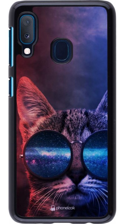 Hülle Samsung Galaxy A20e - Red Blue Cat Glasses