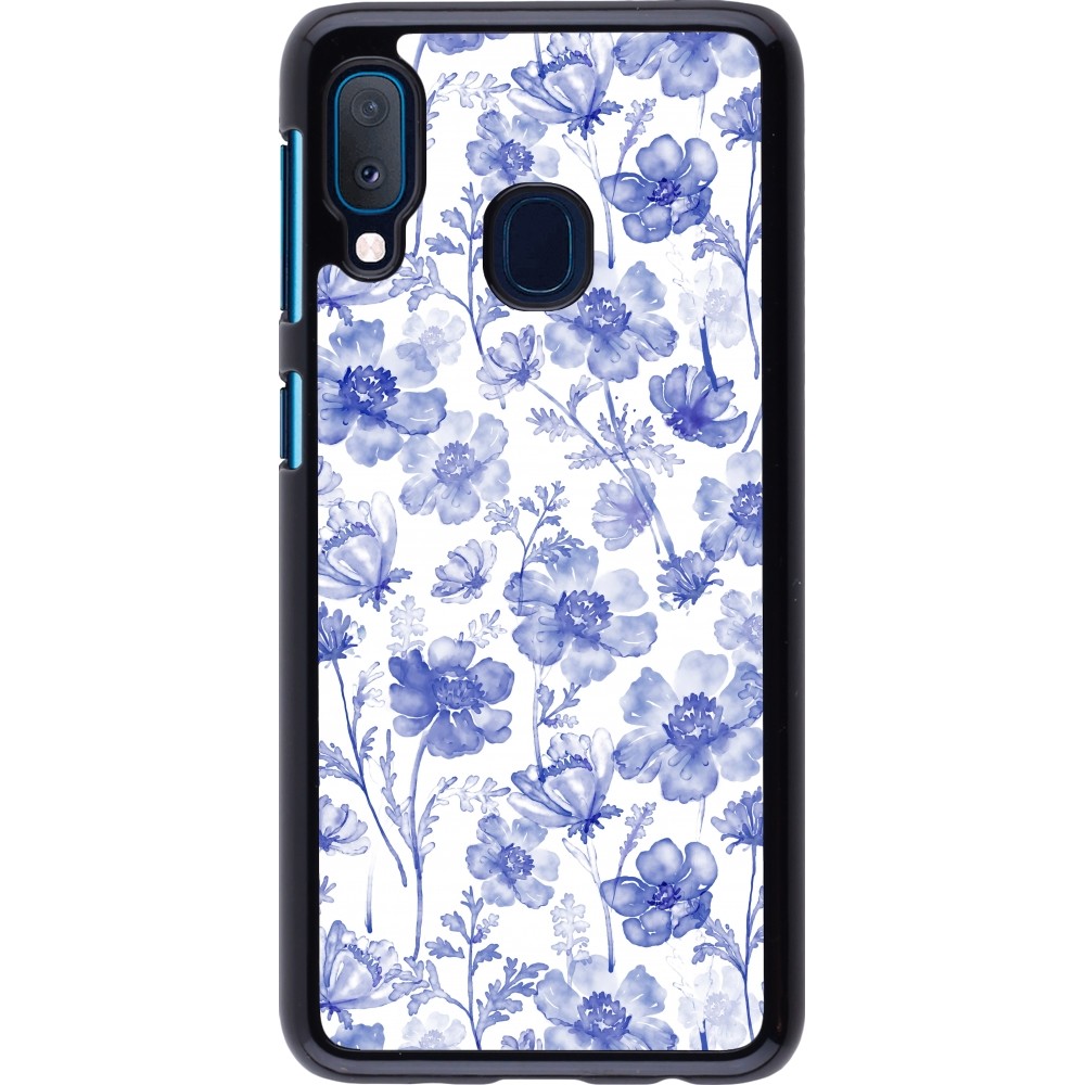 Samsung Galaxy A20e Case Hülle - Spring 23 watercolor blue flowers