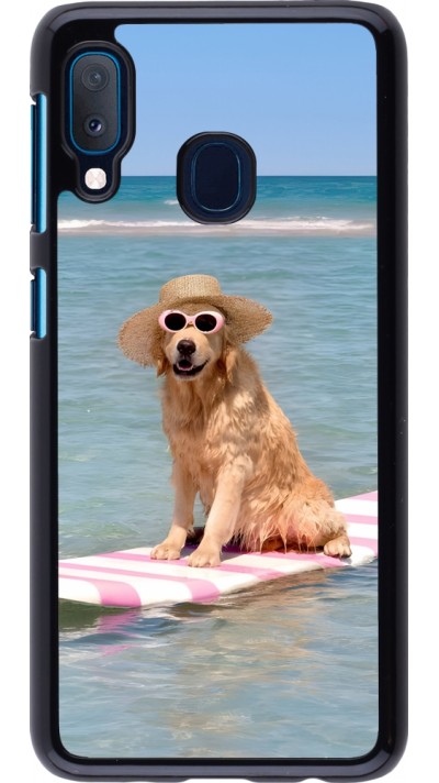 Samsung Galaxy A20e Case Hülle - Summer Dog on Paddle