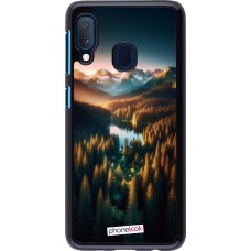 Samsung Galaxy A20e Case Hülle - Sonnenuntergang Waldsee