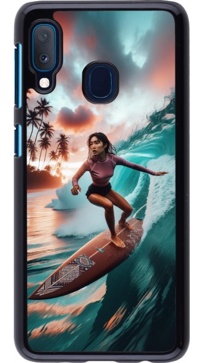 Samsung Galaxy A20e Case Hülle - Surferin aus Bali