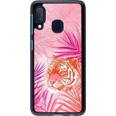 Samsung Galaxy A20e Case Hülle - Tiger Palmen rosa