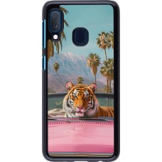 Samsung Galaxy A20e Case Hülle - Tiger Auto rosa