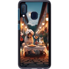 Samsung Galaxy A20e Case Hülle - Valentin 2024 Hund & Katze Kerzenlicht