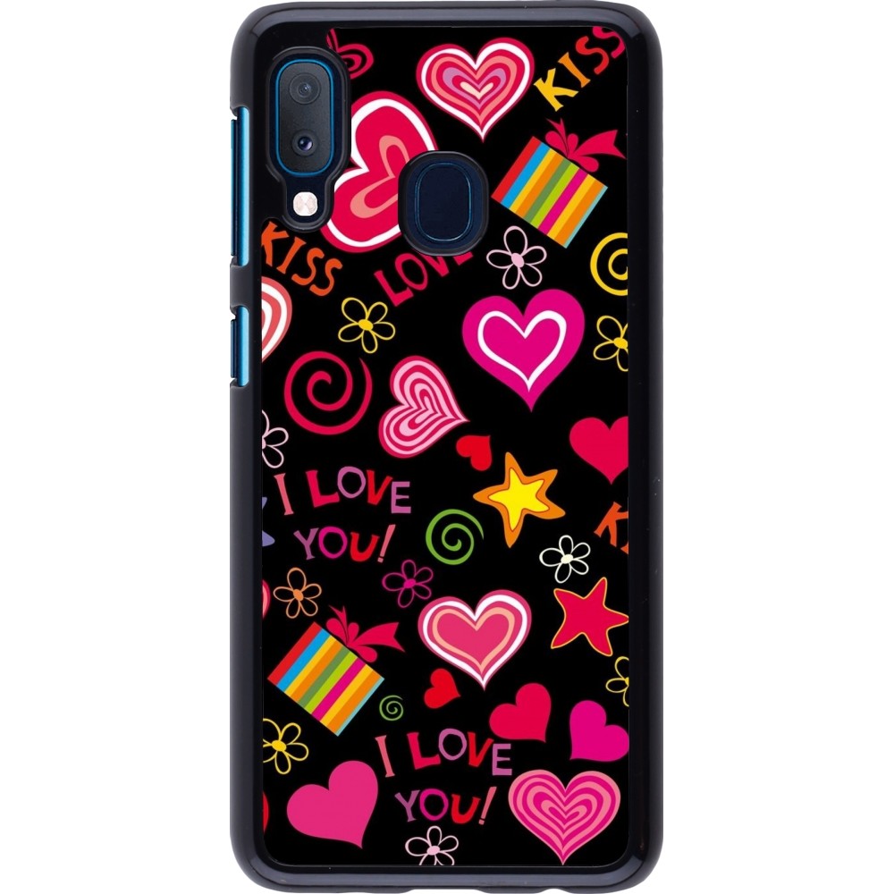 Samsung Galaxy A20e Case Hülle - Valentine 2023 love symbols