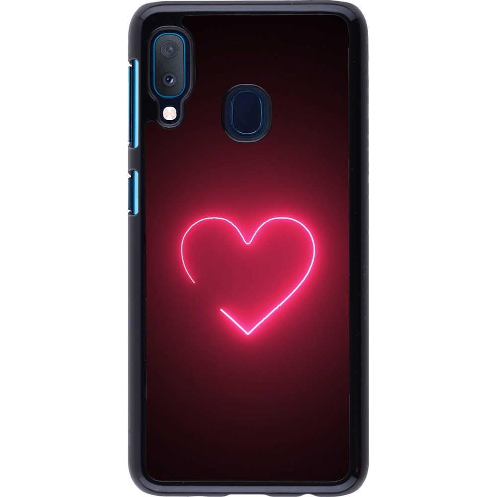 Samsung Galaxy A20e Case Hülle - Valentine 2023 single neon heart