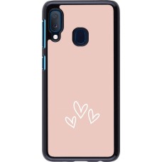 Samsung Galaxy A20e Case Hülle - Valentine 2023 three minimalist hearts