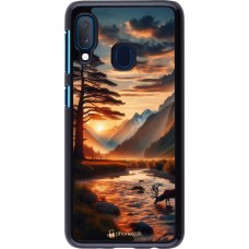 Samsung Galaxy A20e Case Hülle - Tal Sonnenuntergang Hirsch Baum