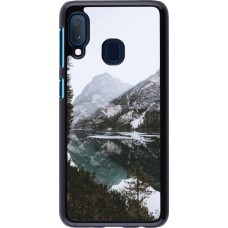 Samsung Galaxy A20e Case Hülle - Winter 22 snowy mountain and lake