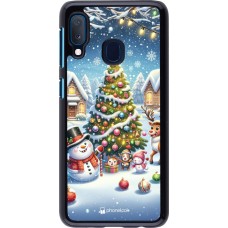 Samsung Galaxy A20e Case Hülle - Weihnachten 2023 Schneemann und Tannenbaum