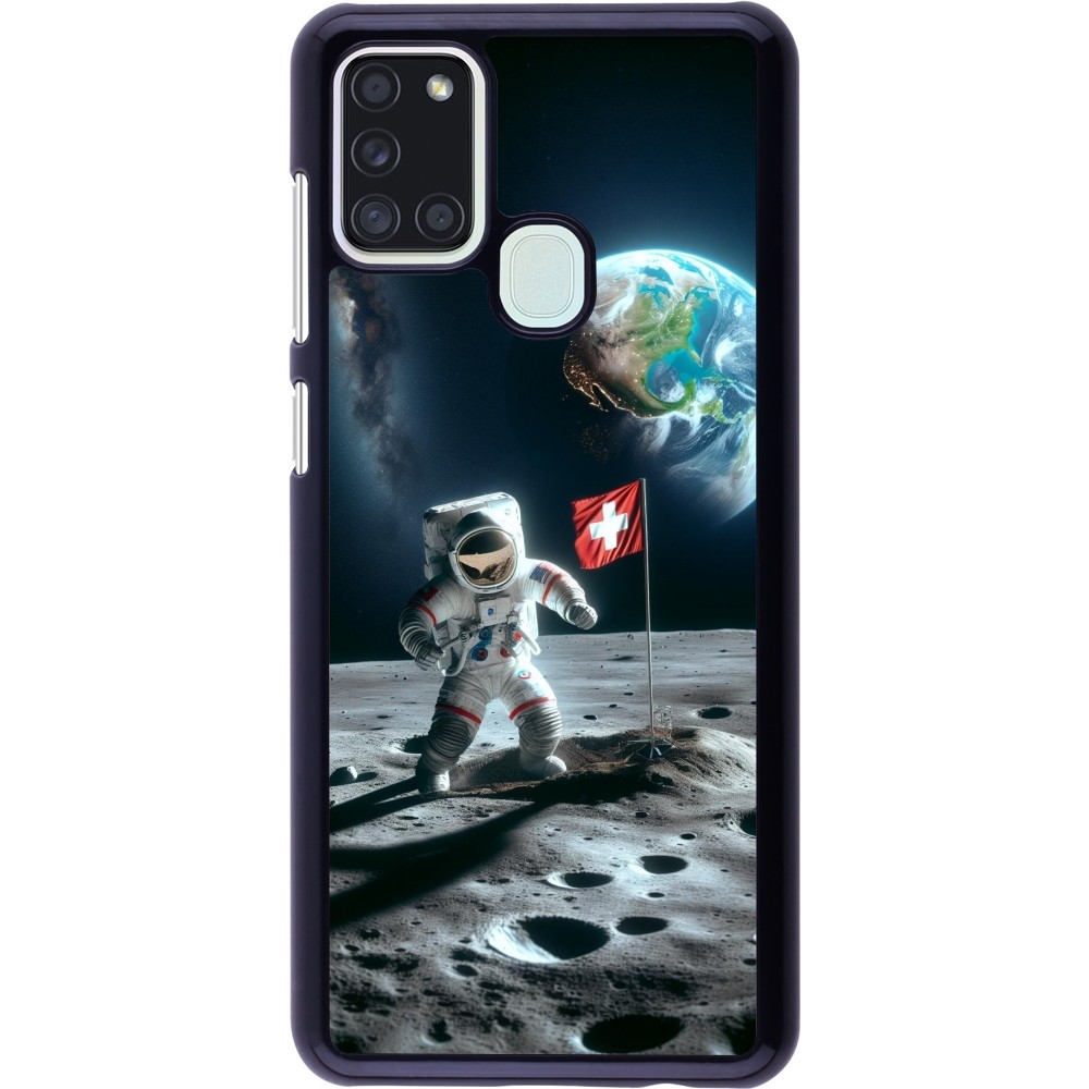 Samsung Galaxy A21s Case Hülle - Astro Schweiz auf dem Mond