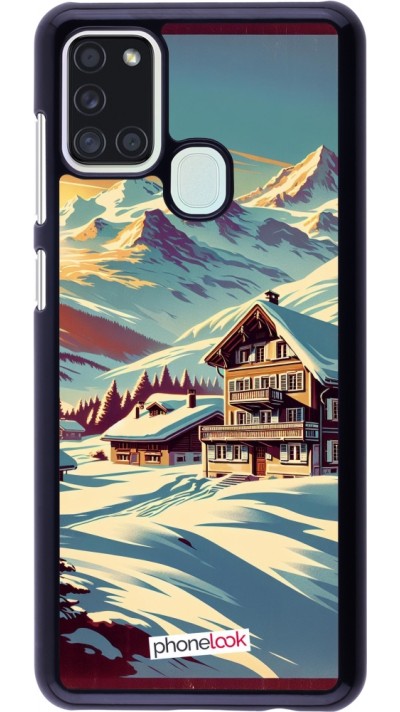 Samsung Galaxy A21s Case Hülle - Chalet Berg verschneit