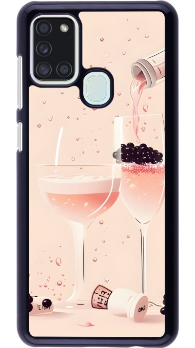 Samsung Galaxy A21s Case Hülle - Champagne Pouring Pink