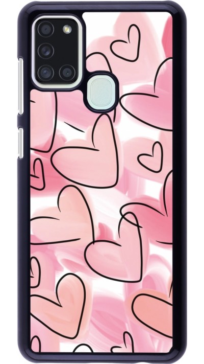 Samsung Galaxy A21s Case Hülle - Easter 2023 pink hearts