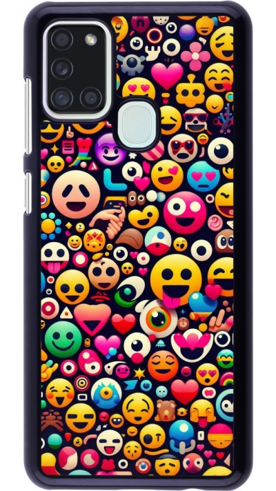 Samsung Galaxy A21s Case Hülle - Emoji Mix Farbe