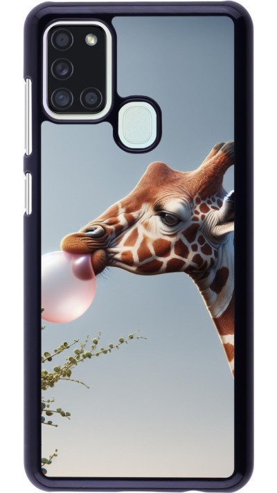 Samsung Galaxy A21s Case Hülle - Giraffe mit Blase