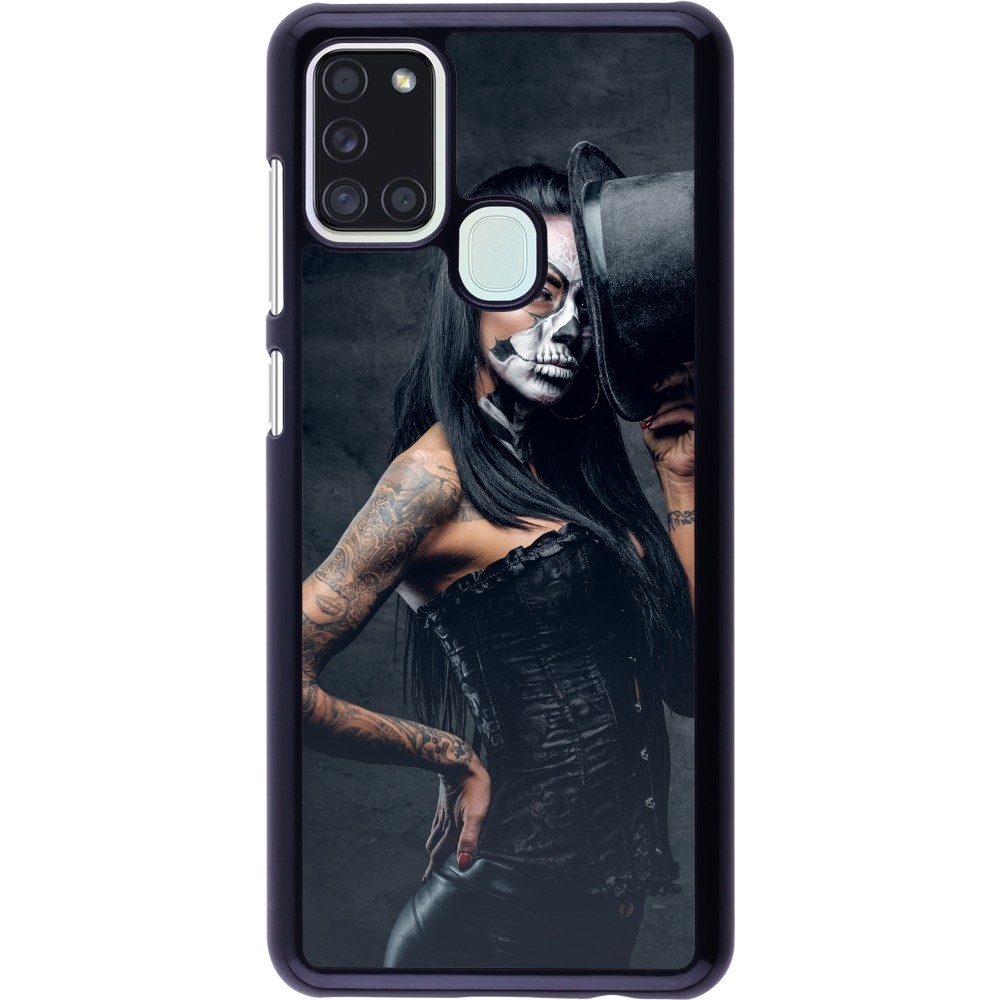 Samsung Galaxy A21s Case Hülle - Halloween 22 Tattooed Girl