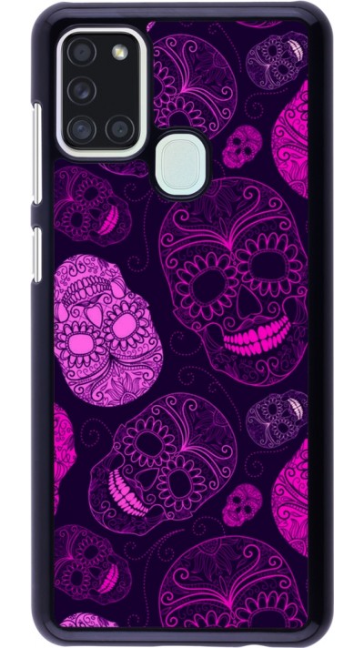 Samsung Galaxy A21s Case Hülle - Halloween 2023 pink skulls