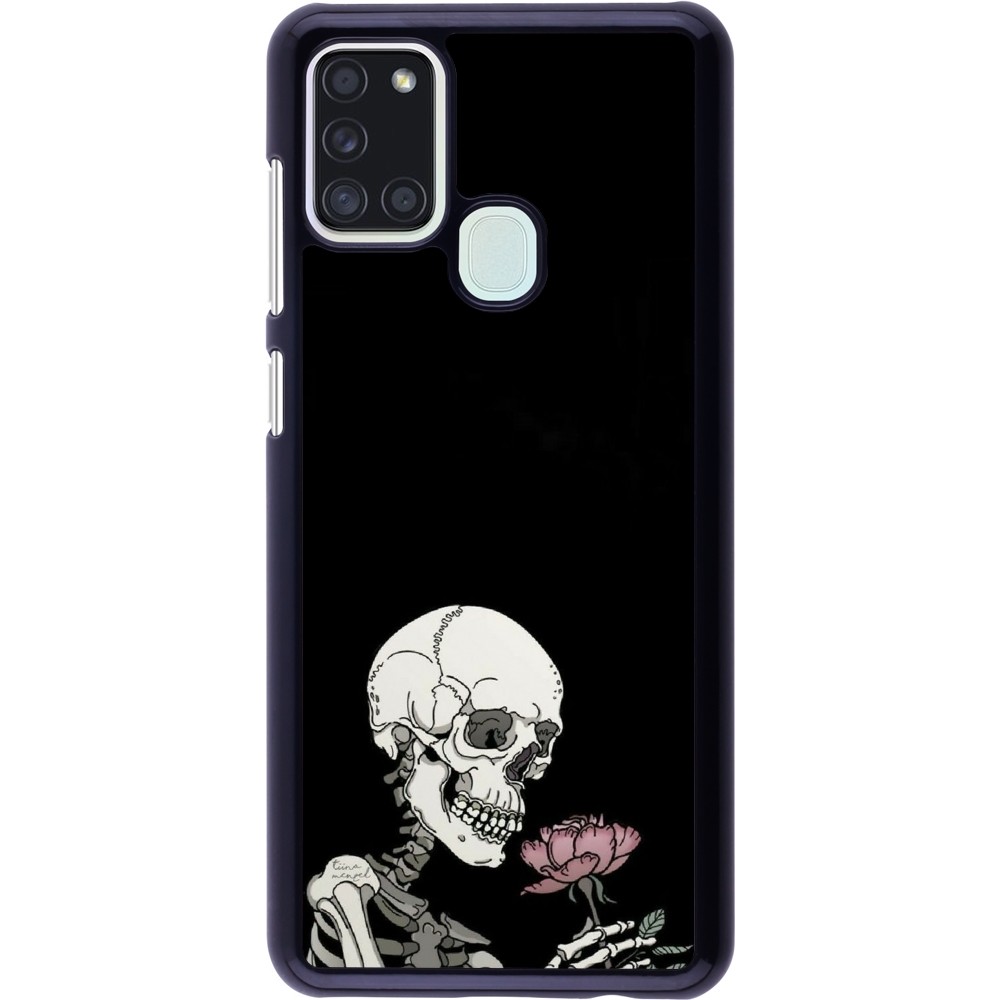 Samsung Galaxy A21s Case Hülle - Halloween 2023 rose and skeleton