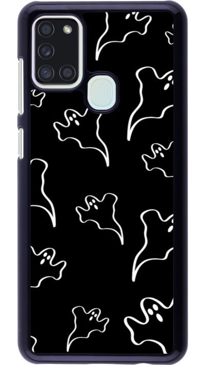 Samsung Galaxy A21s Case Hülle - Halloween 2024 black and white ghosts