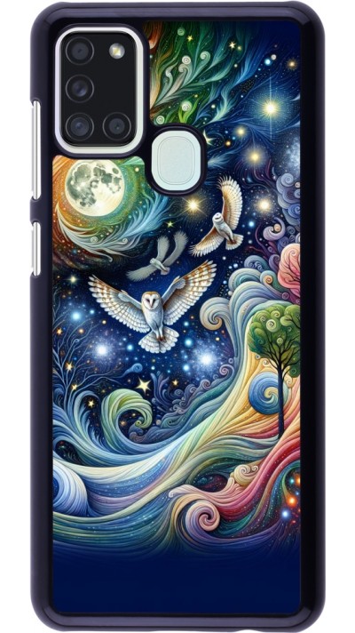 Samsung Galaxy A21s Case Hülle - Fliegender Blumen-Eule