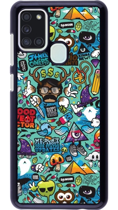 Samsung Galaxy A21s Case Hülle - Mixed Cartoons Turquoise