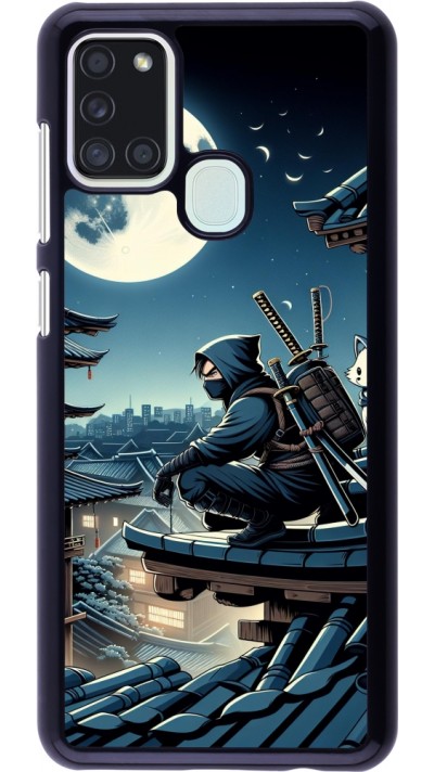 Samsung Galaxy A21s Case Hülle - Ninja unter dem Mond