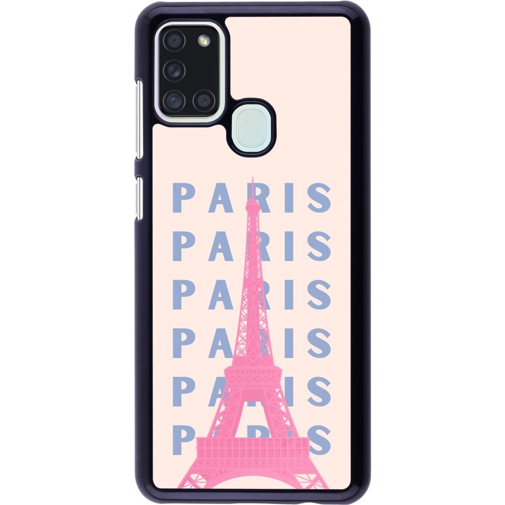 Samsung Galaxy A21s Case Hülle - Paris Pink Print