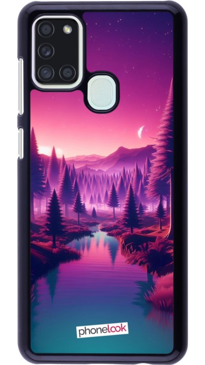 Samsung Galaxy A21s Case Hülle - Lila-rosa Landschaft