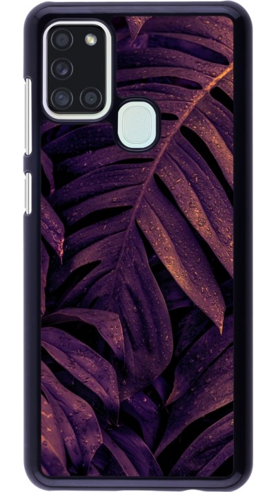 Samsung Galaxy A21s Case Hülle - Purple Light Leaves