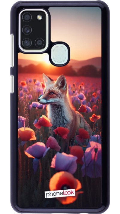 Samsung Galaxy A21s Case Hülle - Purpurroter Fuchs bei Dammerung