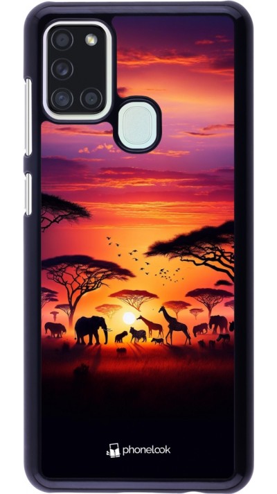 Samsung Galaxy A21s Case Hülle - Safari Sonnenuntergang Wildtiere