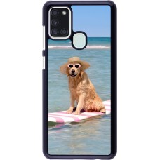 Samsung Galaxy A21s Case Hülle - Summer Dog on Paddle