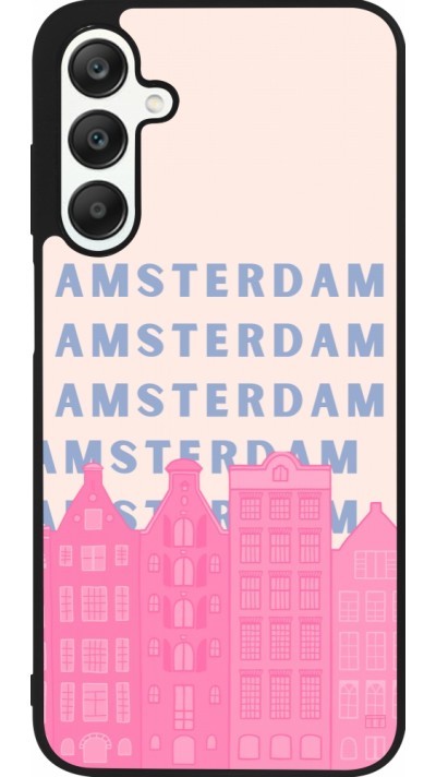 Samsung Galaxy A25 Case Hülle - Silikon schwarz Amsterdam Pink Print