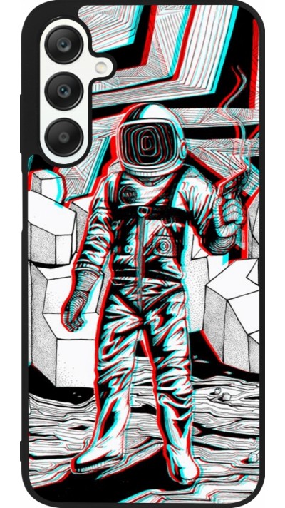 Samsung Galaxy A25 Case Hülle - Silikon schwarz Anaglyph Astronaut