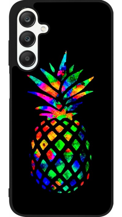 Samsung Galaxy A25 Case Hülle - Silikon schwarz Ananas Multi-colors