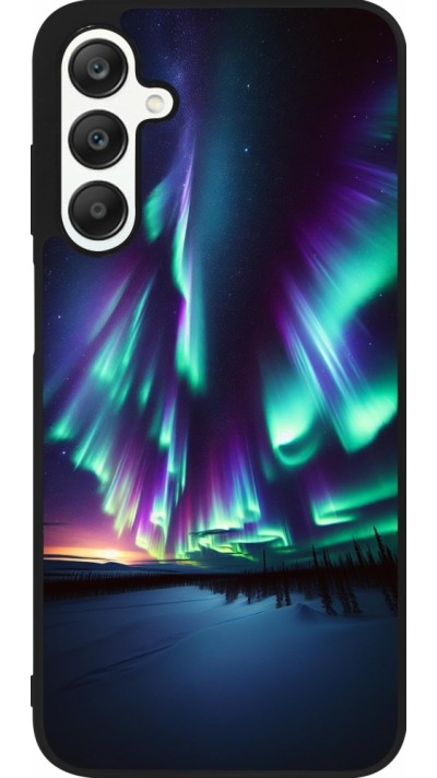 Samsung Galaxy A25 Case Hülle - Silikon schwarz Funkelndes Nordlicht