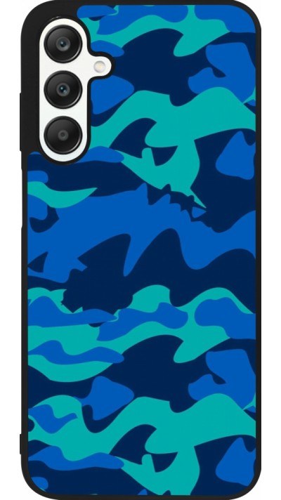 Samsung Galaxy A25 Case Hülle - Silikon schwarz Camo Blue