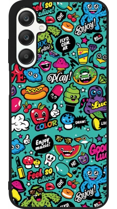 Samsung Galaxy A25 Case Hülle - Silikon schwarz Cartoons old school