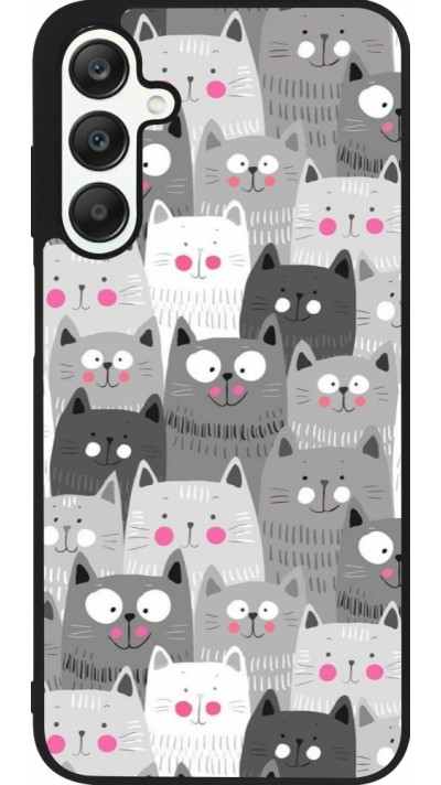 Samsung Galaxy A25 Case Hülle - Silikon schwarz Katzenschwärme